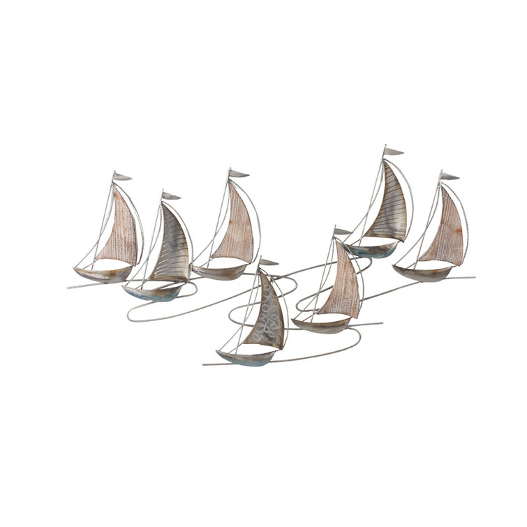 Breakwater Bay 7 Boats Metal and Wood Regatta Wall Décor Wayfair.co.uk